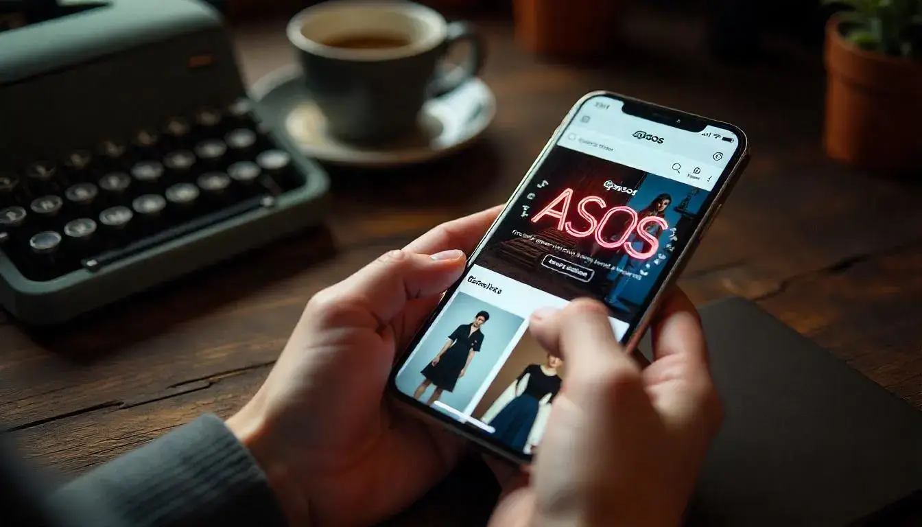 Browsing ASOS website on laptop and mobile showing trending fashion collection