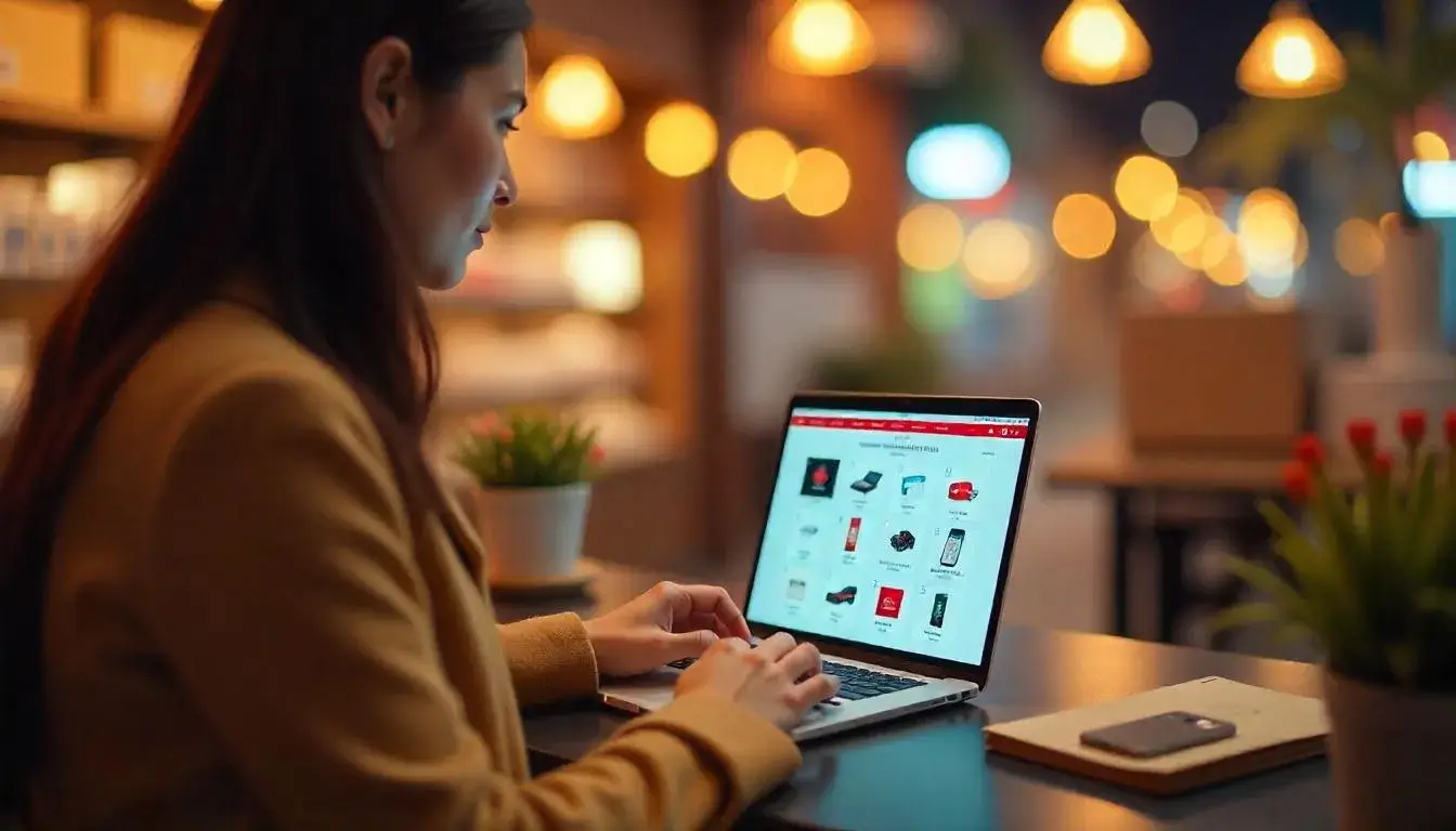 Navigate Taobao Shopping with Trusted Agents" placed at the top with a modern, clean font. Ensure the text stands out without covering the main subject of the image.