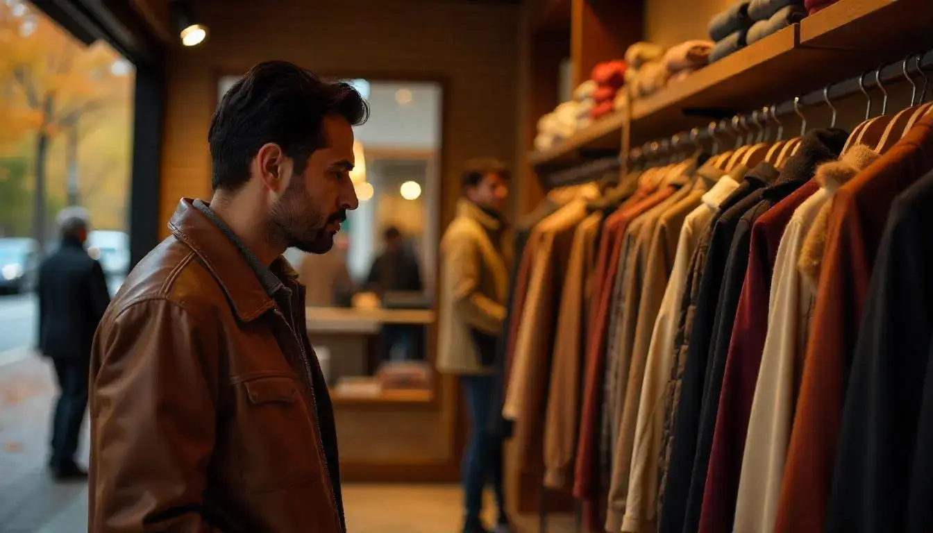 Banana Republic store interior with neatly arranged clothing racks and stylish apparel