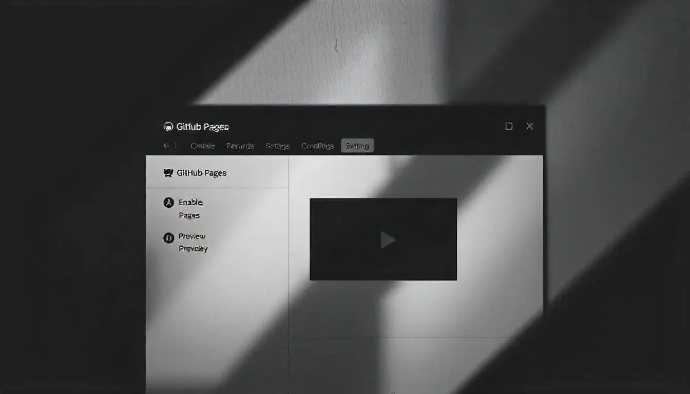 GitHub repository settings showing the setup for GitHub Pages.