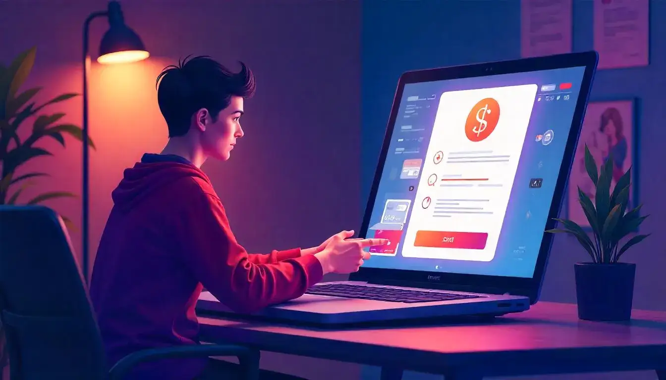 Illustration of a user completing an online payment on multiple devices, representing eCommerce payment integration.