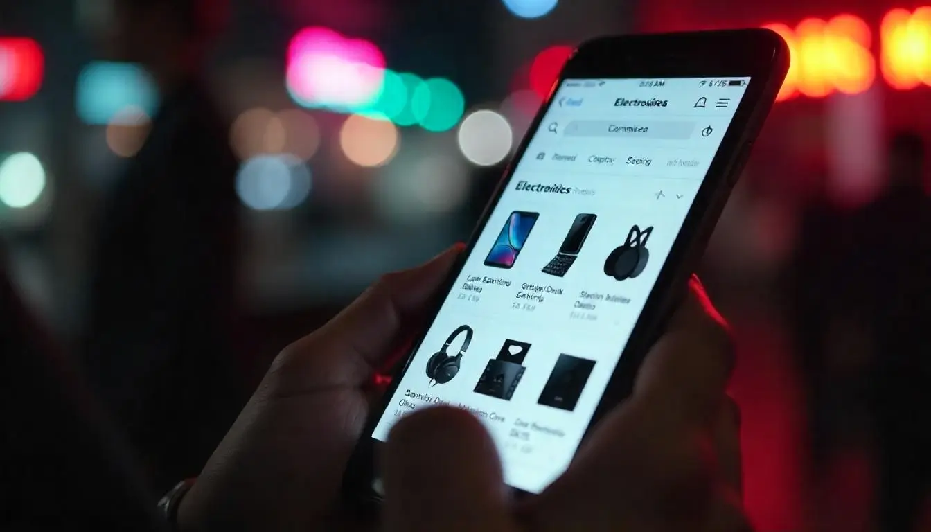 A smartphone displaying a beautifully designed ecommerce website, highlighting a seamless user experience.