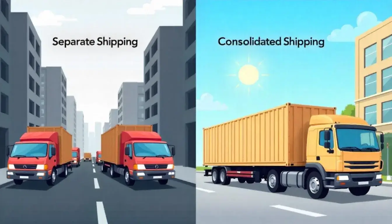 Comparison of consolidated shipping and individual parcel costs for Taobao Global users