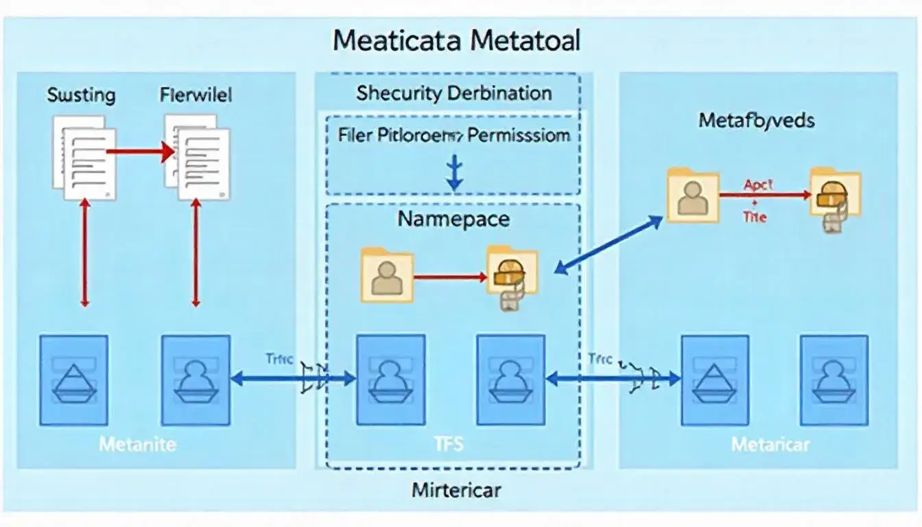 Diagram illustrating the role of metadata servers in managing file indexing and namespace in the Taobao File System.