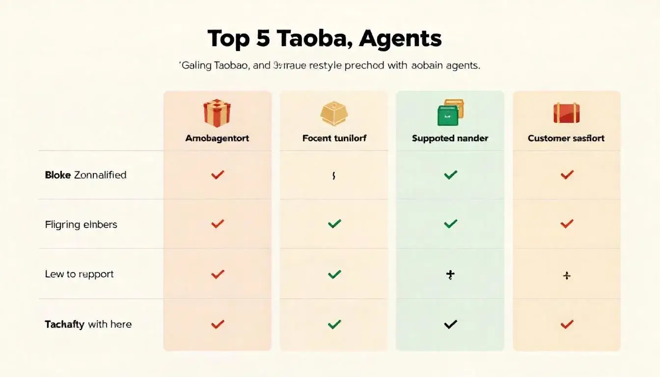 Top Taobao Agents for International Shoppers in 2025" at the top of the image. Keep it centered and bold to ensure readability.