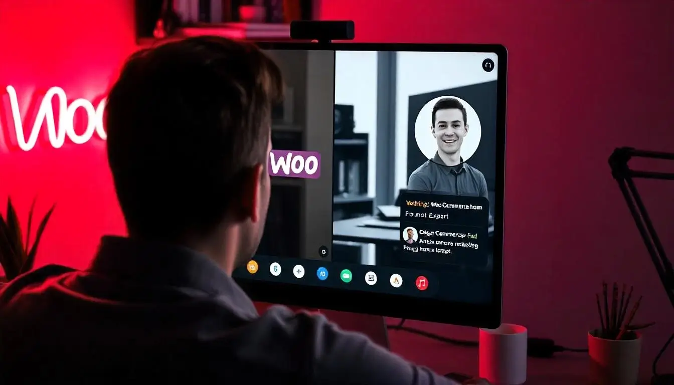 Client browsing WooCommerce expert profiles on a freelancing platform like Upwork or Codeable.