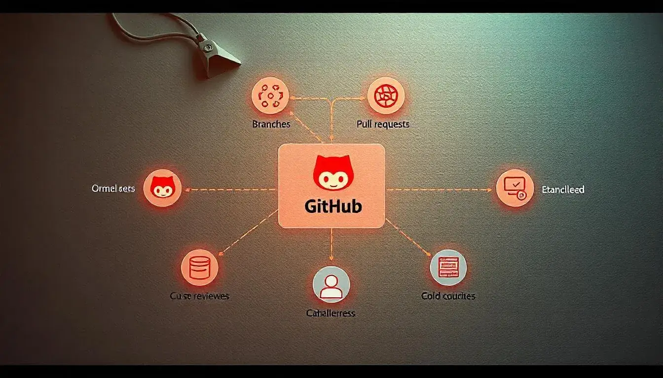 GitHub collaboration features for e-commerce development: branches, pull requests, and code reviews