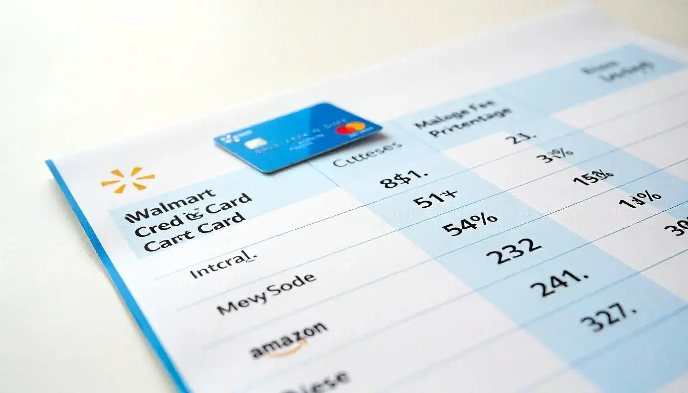 Comparison chart of Walmart Credit Card benefits vs other retail credit cards in 2025
