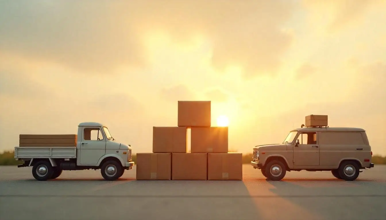 Icons for Taobao shipping methods: direct shipping, consolidated shipping, and freight forwarding options.