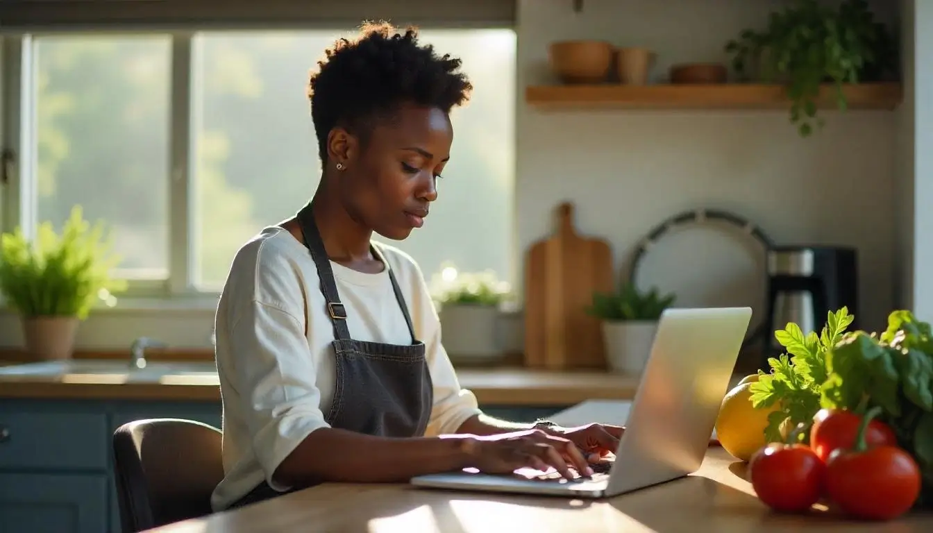 A customer browsing an online store and adding items to the shopping cart on a laptop.