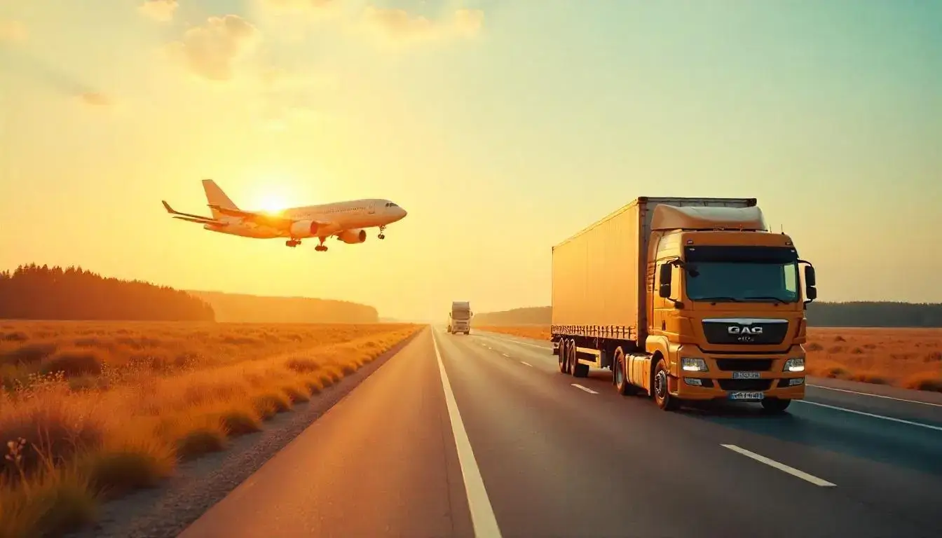 Comparison of Taobao shipping methods, showcasing direct shipping, consolidated shipping, and freight forwarding options with icons of a plane, truck, and packages.