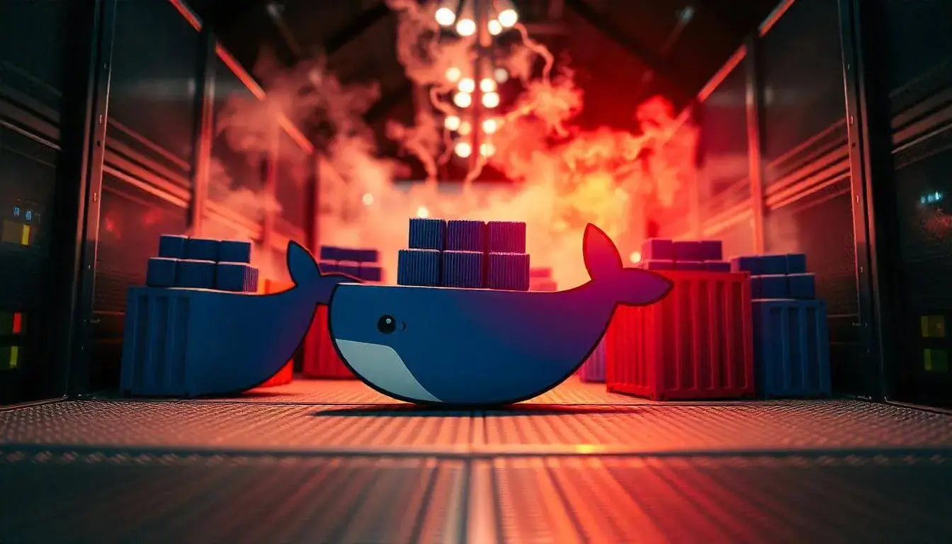 Visual representation of multiple Docker containers running on a cloud server, demonstrating scalability and efficiency