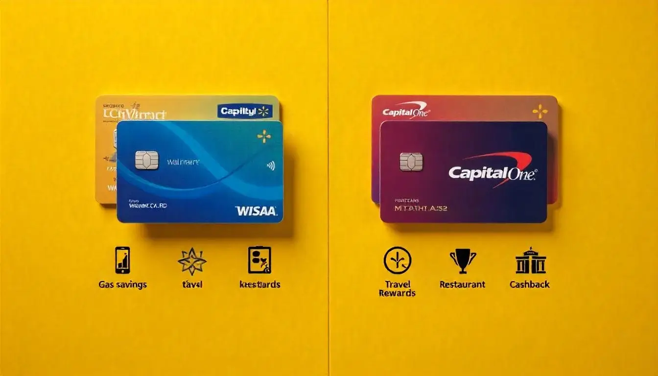 Visual comparison of Walmart Store Card and Walmart Mastercard features in 2025